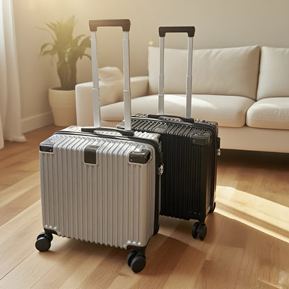 18-Inch Stylish Mini Trolley Suitcase with Three-Section Design