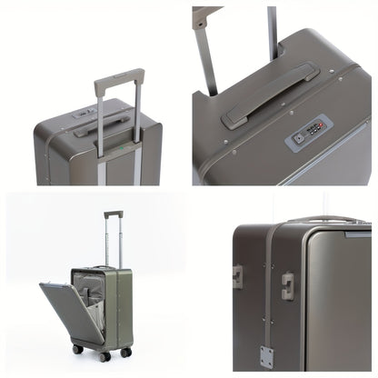 20-Inch Aluminum Frame Suitcase, TSA Approved, Light Luxury Texture Trend Travel New Style