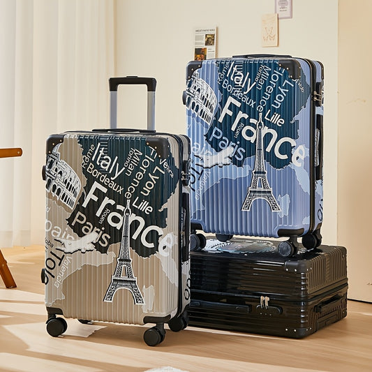 Fashion Graffiti 24-Inch Large Capacity Luggage with Spinner Wheels, TSA Lock