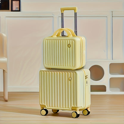 18-Inch Pink Minimalist Hard Shell Spinner Luggage with Phone Stand