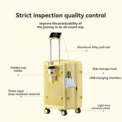 1pc Large Suitcase with USB Charging Ports