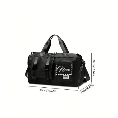 Travel Bag - Personalized Durable Polyester Shoulder Bag with Multiple Pockets, Adjustable Strap