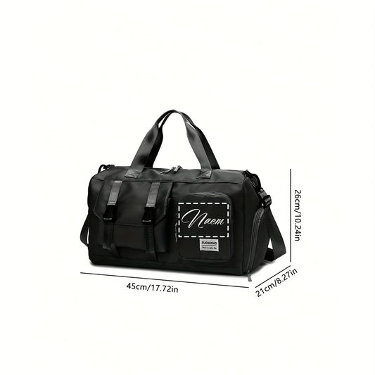 Travel Bag - Personalized Durable Polyester Shoulder Bag with Multiple Pockets, Adjustable Strap