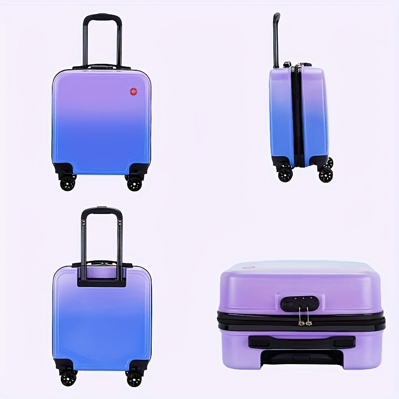18-Inch Purple Gradient Hard Shell Suitcase with Combination Lock