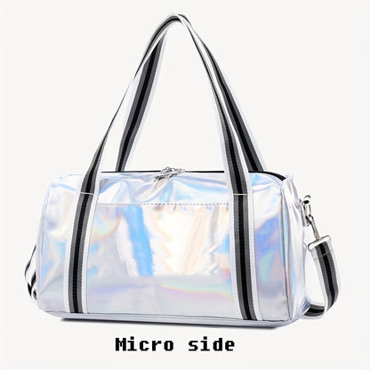 Laser bag with customize name Large capacity dance yoga gym bag with oblique cross-handle travel