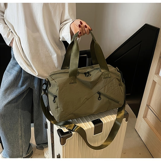 Women's Large Capacity Heavy-Duty Nylon Gym Duffel Bag with Wet\u002FDry Shoe Compartment