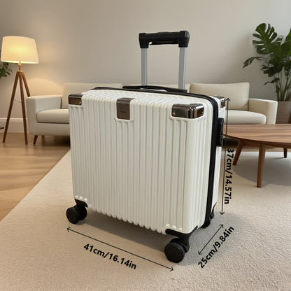 18-Inch Stylish Mini Trolley Suitcase with Three-Section Design