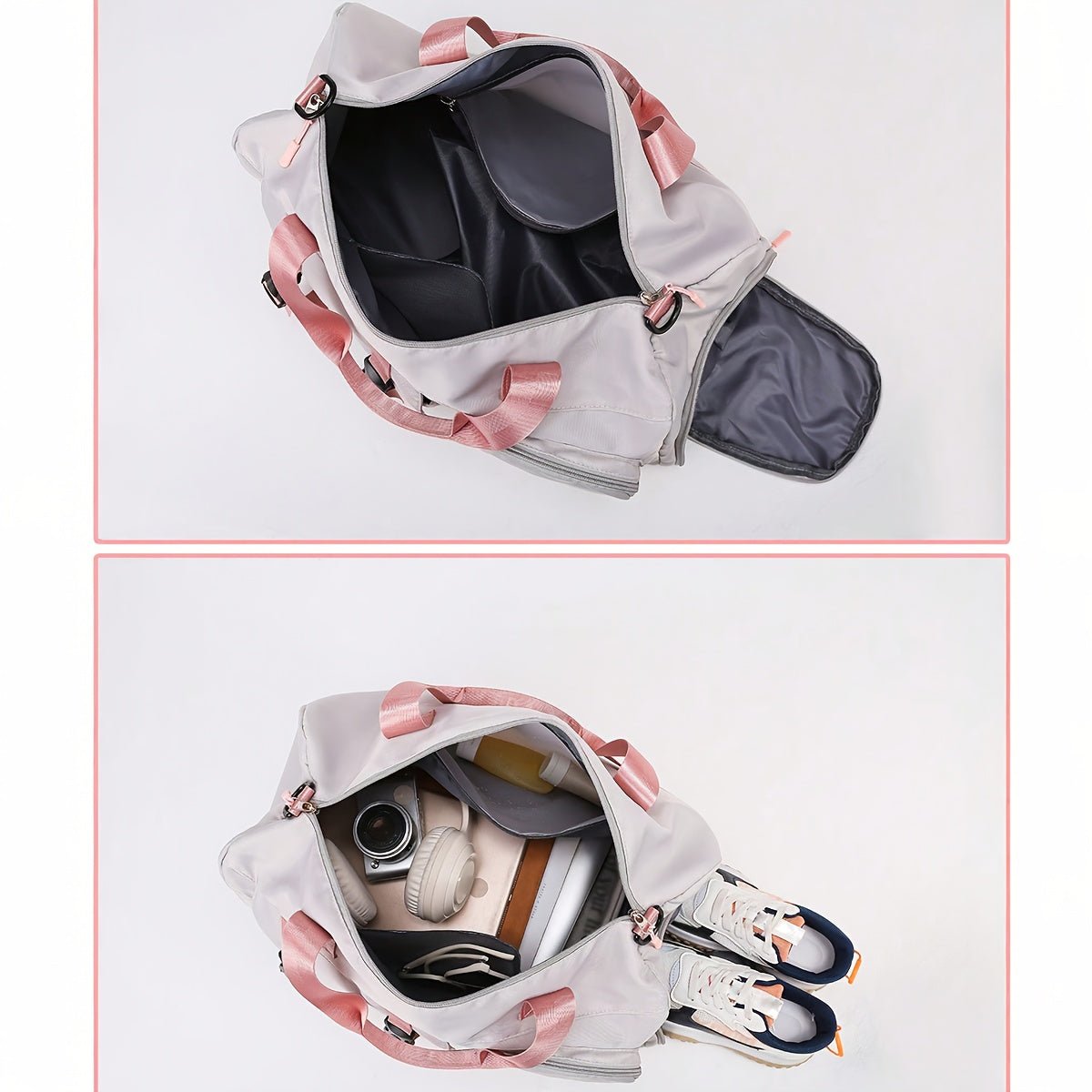 Travel Bag - Personalized Durable Polyester Shoulder Bag with Multiple Pockets, Adjustable Strap