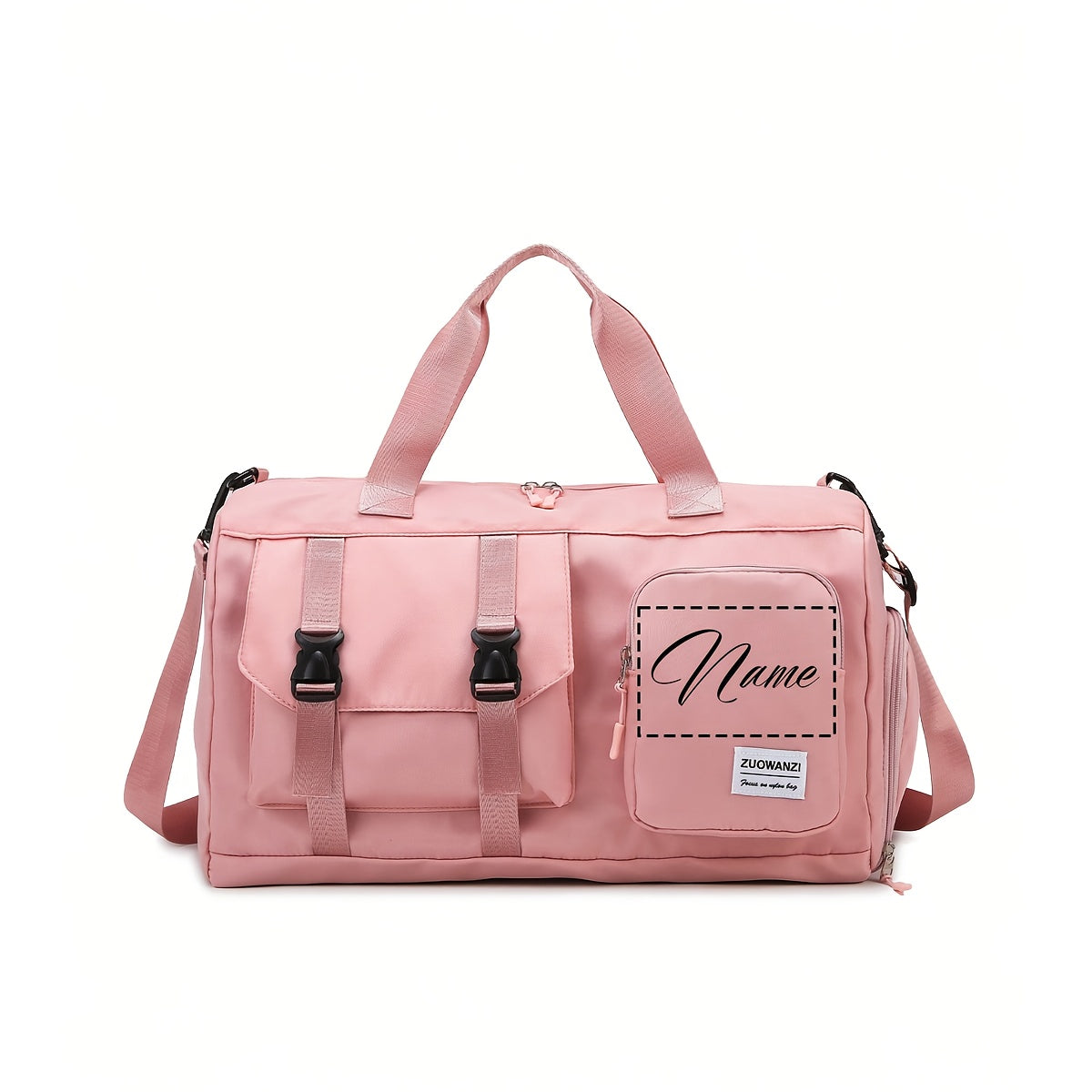 Travel Bag - Personalized Durable Polyester Shoulder Bag with Multiple Pockets, Adjustable Strap