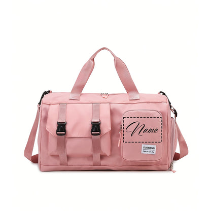 Travel Bag - Personalized Durable Polyester Shoulder Bag with Multiple Pockets, Adjustable Strap