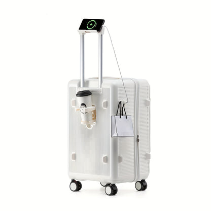 1pc Large Suitcase with USB Charging Ports