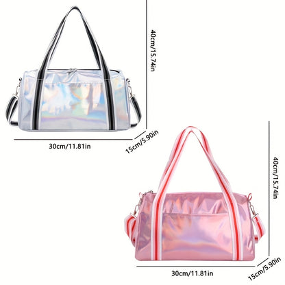 Laser bag with customize name Large capacity dance yoga gym bag with oblique cross-handle travel