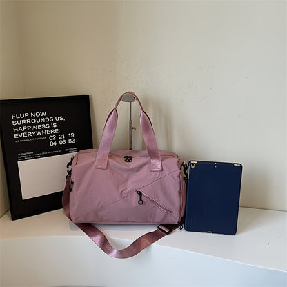 Women's Large Capacity Heavy-Duty Nylon Gym Duffel Bag with Wet\u002FDry Shoe Compartment
