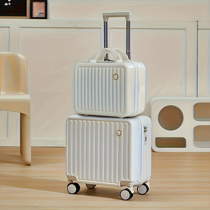 18-Inch Pink Minimalist Hard Shell Spinner Luggage with Phone Stand