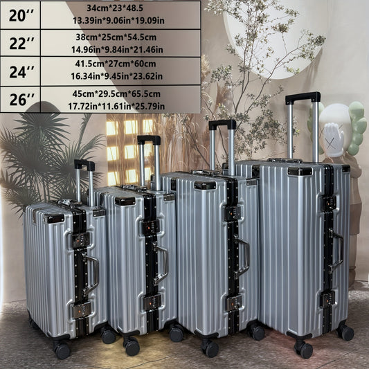 1pc 22\u002F26 Inch Multi-Functional Aluminum Frame Suitcase