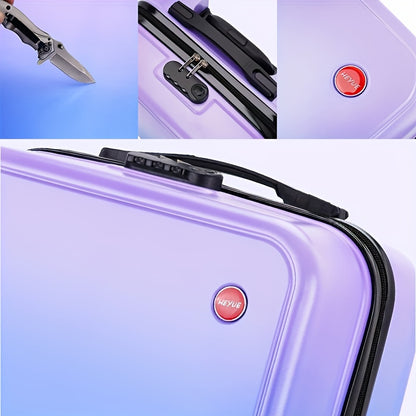 18-Inch Purple Gradient Hard Shell Suitcase with Combination Lock