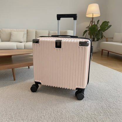 18-Inch Stylish Mini Trolley Suitcase with Three-Section Design