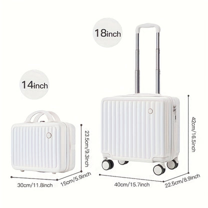 18-Inch Pink Minimalist Hard Shell Spinner Luggage with Phone Stand