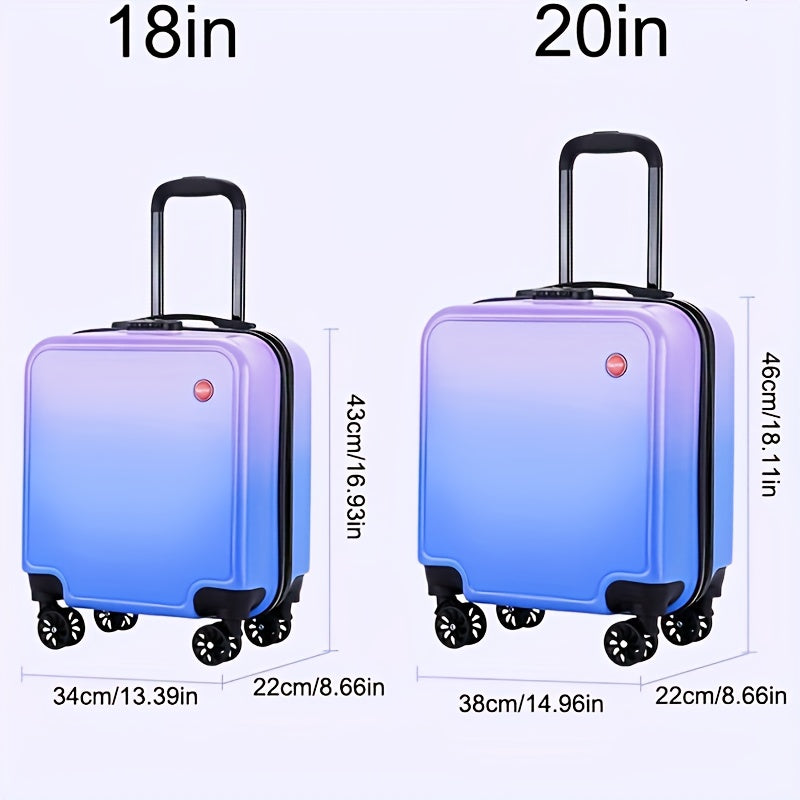 18-Inch Purple Gradient Hard Shell Suitcase with Combination Lock