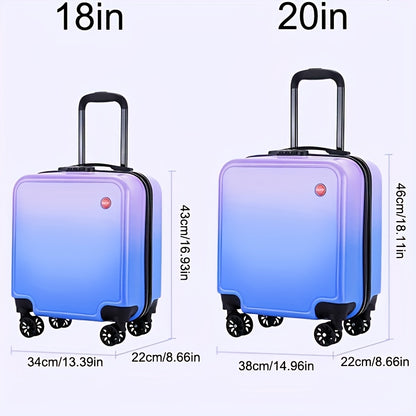 18-Inch Purple Gradient Hard Shell Suitcase with Combination Lock