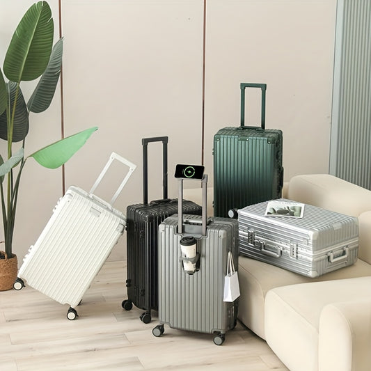 Suitcase, aluminum frame suitcase, spinner luggage with telescopic handle