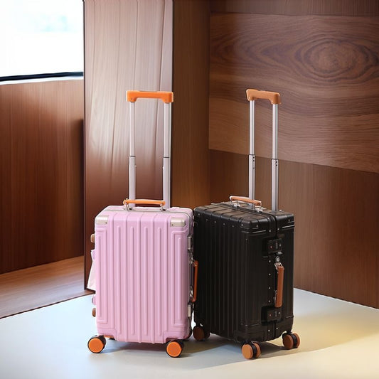 Contrast Color Aluminum Frame High-End Aluminum Suitcase for Business - 22\u002F24 Inch