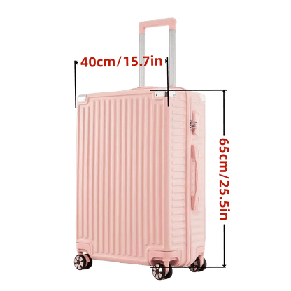 20-inch Aluminum Frame Carry-On Suitcase - Light Luxury ABS Hardshell Luggage with Password Lock